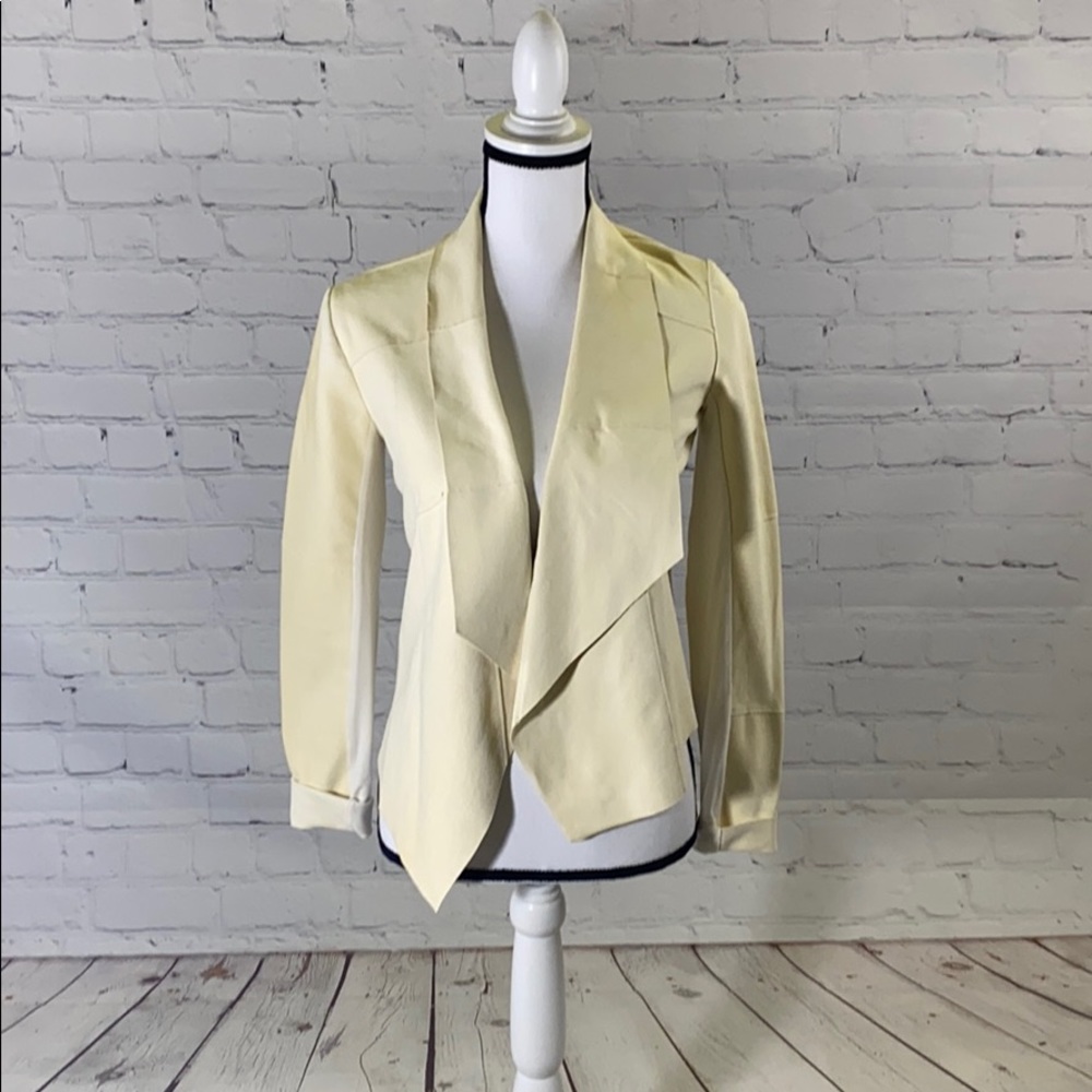 Cream and white Bailey 44 Leather Jacket